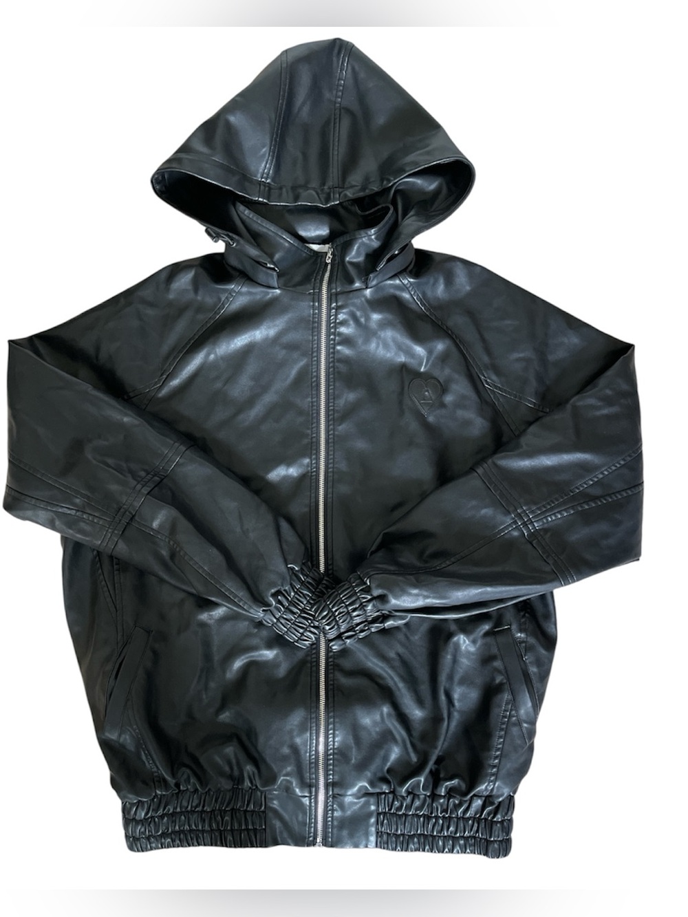 Aelfric Eden Black Detachable Hooded Bomber Zip Up Jacket Size Large